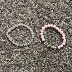 Pink and light pink Beaded Bracelets Set